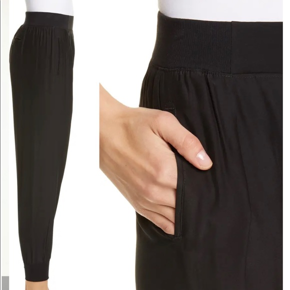 ATM ANTHONY THOMAS MELILLO Black 100% SILK Joggers - Picture 2 of 9